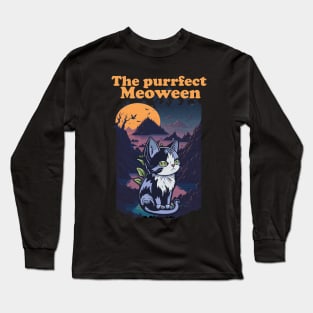 Funny The Purrfect Meoween Long Sleeve T-Shirt